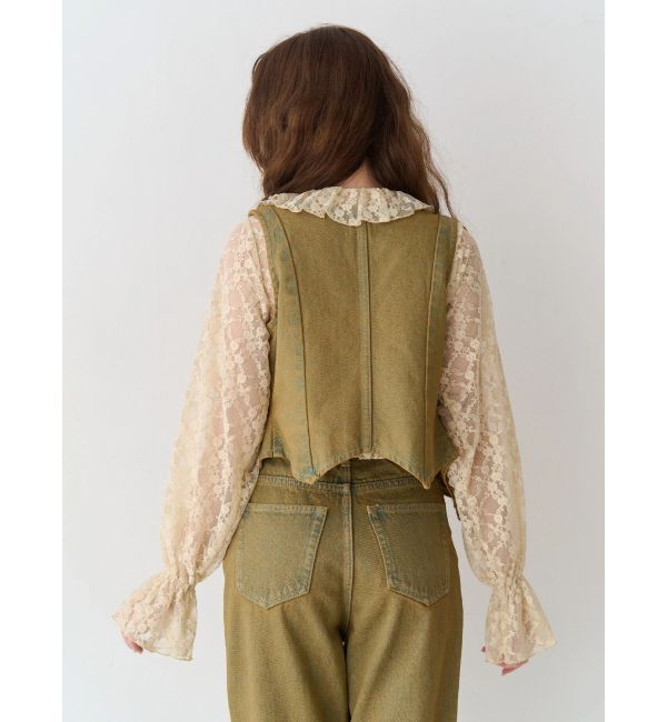 EVRIS「フロントリボンレースクロップドシャツ」|シャツ・ブラウス|