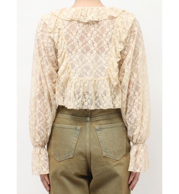 EVRIS「フロントリボンレースクロップドシャツ」|シャツ・ブラウス|