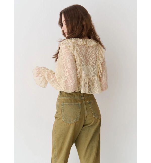 EVRIS「フロントリボンレースクロップドシャツ」|シャツ・ブラウス|