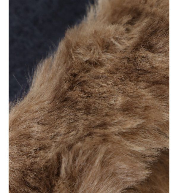 ikka「フェイクファー付きジャージグローブ」|手袋|