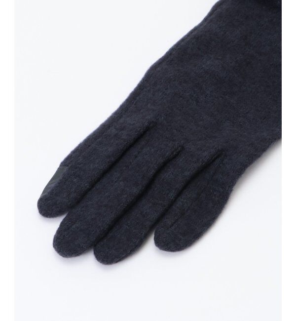 ikka「フェイクファー付きジャージグローブ」|手袋|