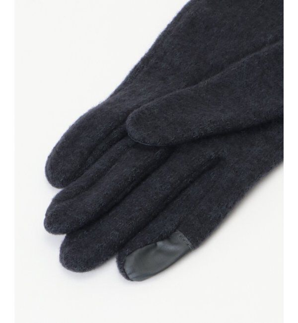 ikka「フェイクファー付きジャージグローブ」|手袋|