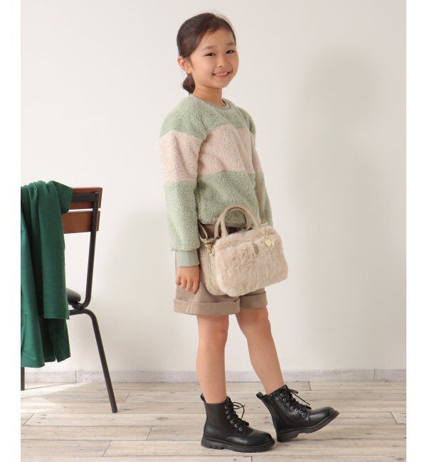 ikka kids「フェイクファー切り替えプルオーバー（120~160cm）」|Tシャツ・カットソー|