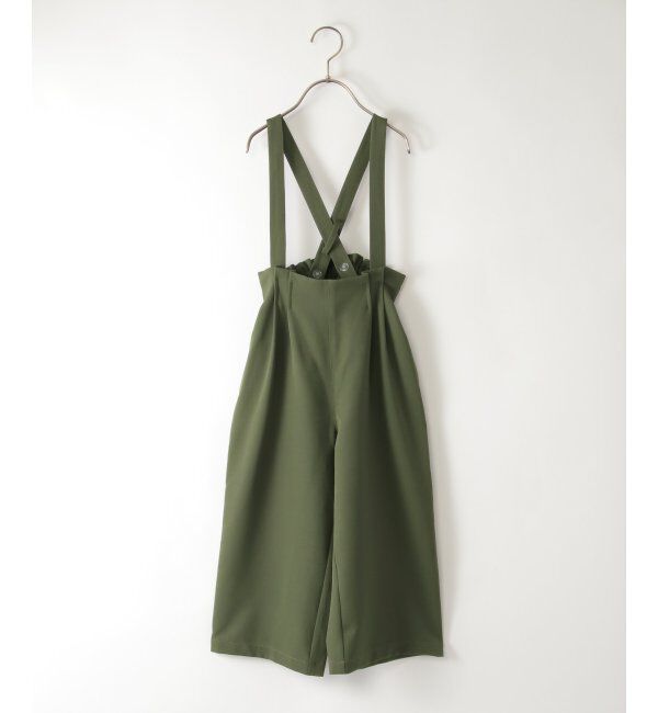 ikka kids「サス付きタックワイドパンツ（120~160cm）」|その他|ダークオリーブ