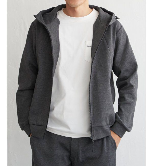 ikka「テックストレッチジップパーカー」|カーディガン|