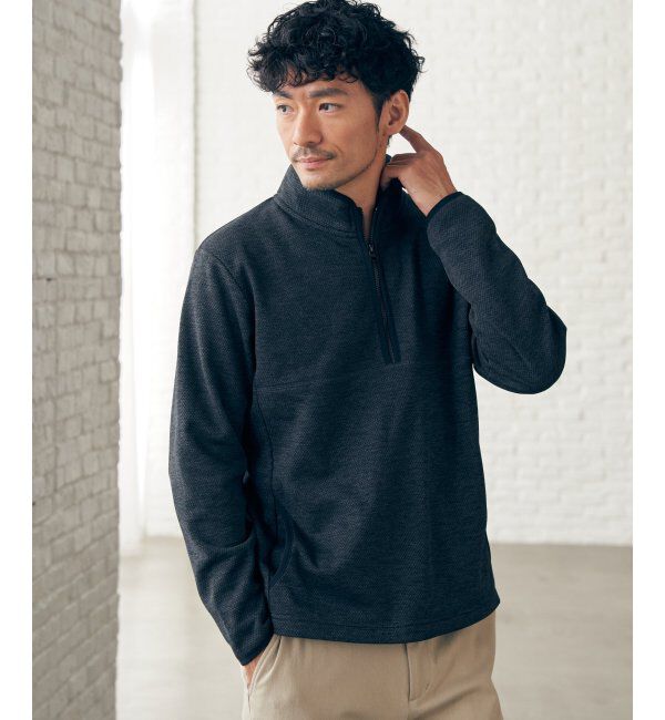 ikka「ウールライクニットハーフジッププルオーバー」|パーカー|