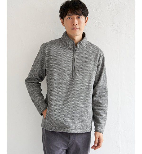 ikka「ウールライクニットハーフジッププルオーバー」|パーカー|