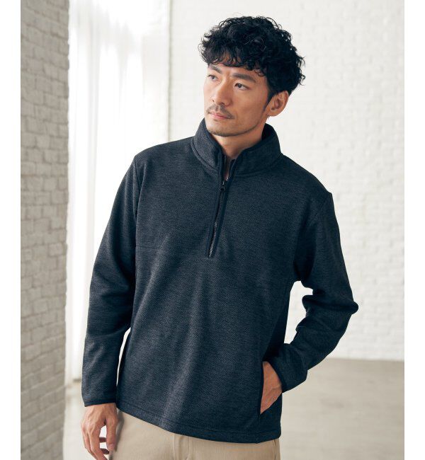 ikka「ウールライクニットハーフジッププルオーバー」|パーカー|
