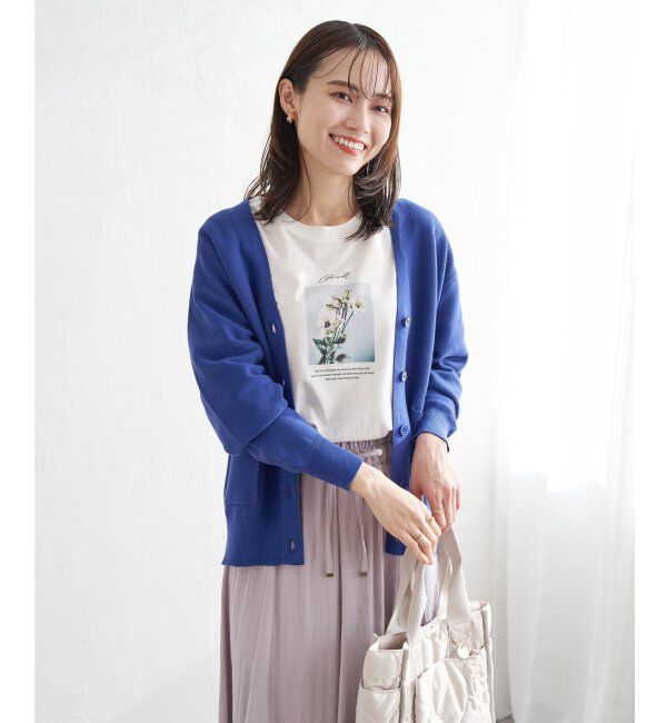 ikka「【洗濯機で洗える】GOKU楽ニットカーディガン」|その他|ブルー