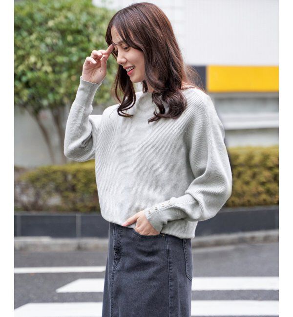 IKKA LOUNGE「横リブドルマンラメニットプルオーバー」|プルオーバー|