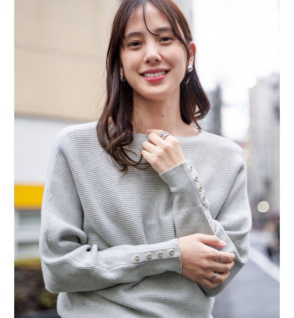 IKKA LOUNGE「横リブドルマンラメニットプルオーバー」|プルオーバー|