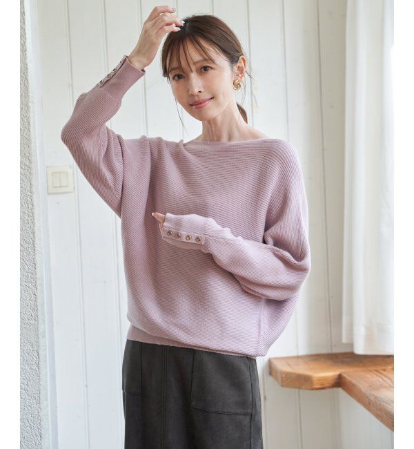 IKKA LOUNGE「横リブドルマンラメニットプルオーバー」|プルオーバー|