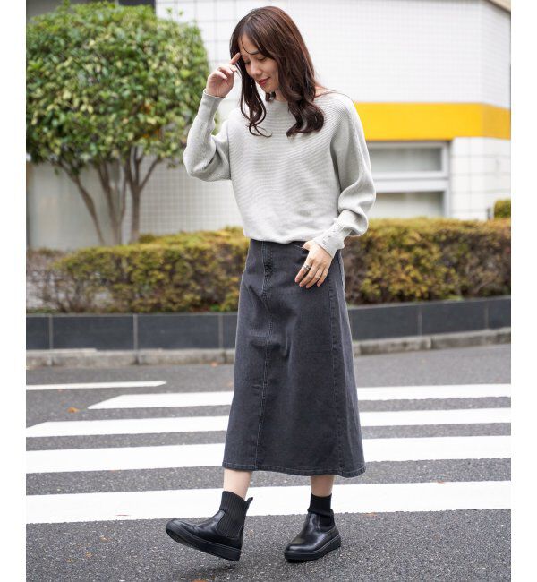 IKKA LOUNGE「横リブドルマンラメニットプルオーバー」|プルオーバー|