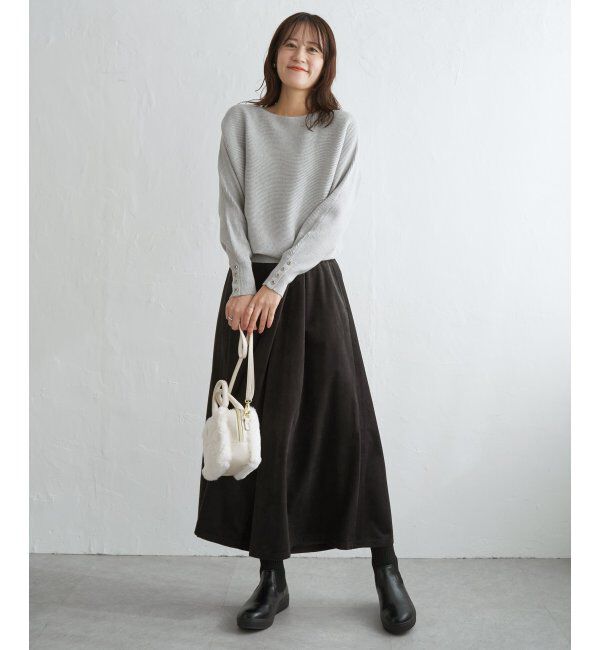 IKKA LOUNGE「横リブドルマンラメニットプルオーバー」|プルオーバー|