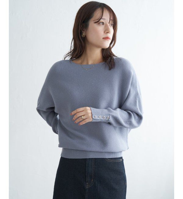 IKKA LOUNGE「横リブドルマンラメニットプルオーバー」|プルオーバー|