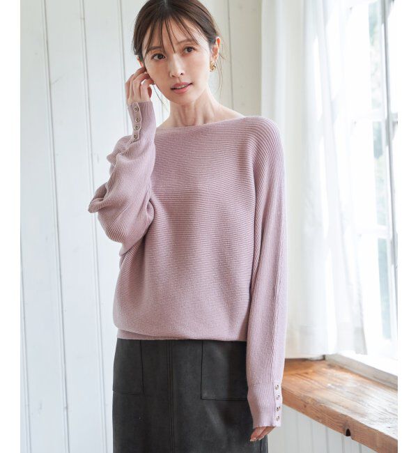 IKKA LOUNGE「横リブドルマンラメニットプルオーバー」|プルオーバー|