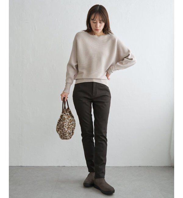 IKKA LOUNGE「横リブドルマンラメニットプルオーバー」|プルオーバー|