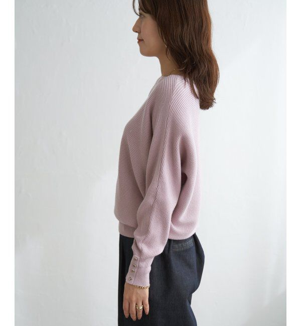 IKKA LOUNGE「横リブドルマンラメニットプルオーバー」|プルオーバー|