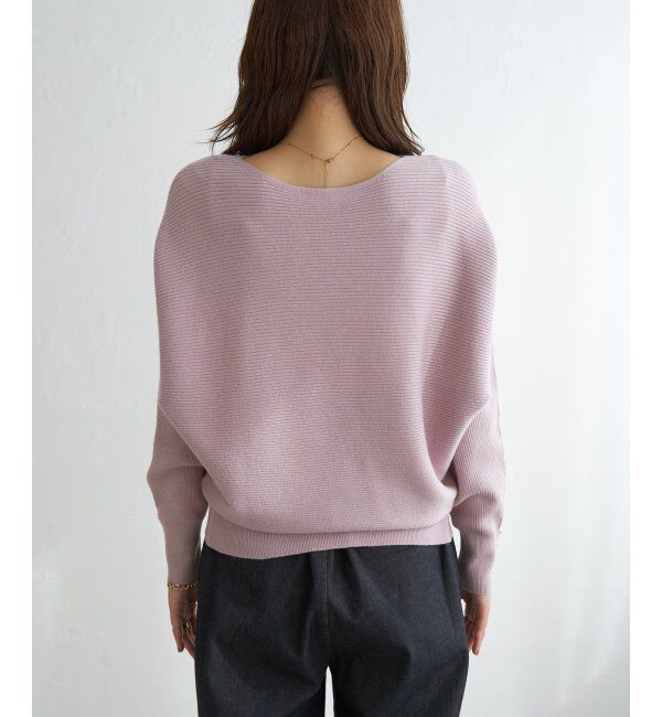 IKKA LOUNGE「横リブドルマンラメニットプルオーバー」|プルオーバー|