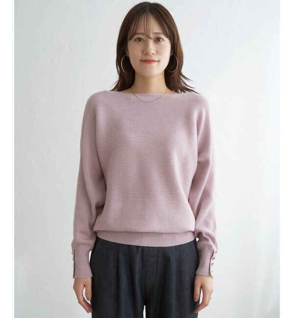 IKKA LOUNGE「横リブドルマンラメニットプルオーバー」|プルオーバー|