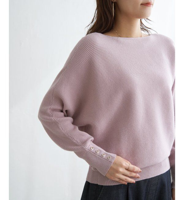 IKKA LOUNGE「横リブドルマンラメニットプルオーバー」|プルオーバー|