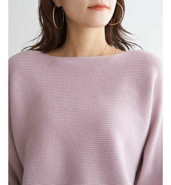IKKA LOUNGE「横リブドルマンラメニットプルオーバー」|プルオーバー|