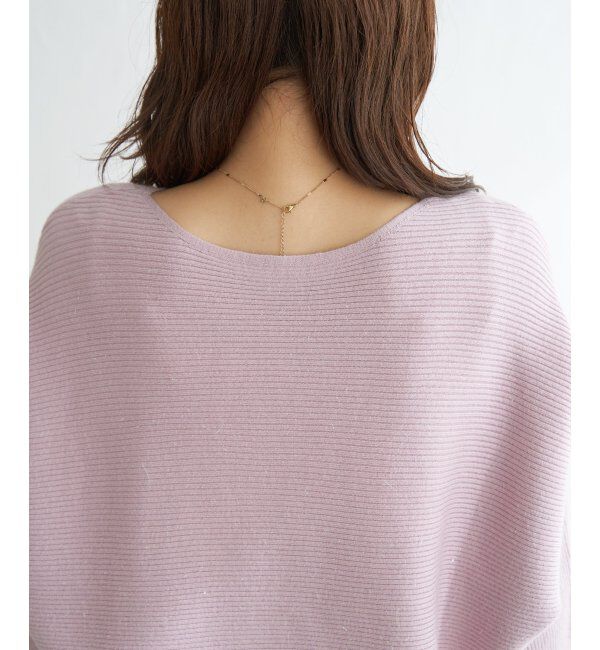 IKKA LOUNGE「横リブドルマンラメニットプルオーバー」|プルオーバー|