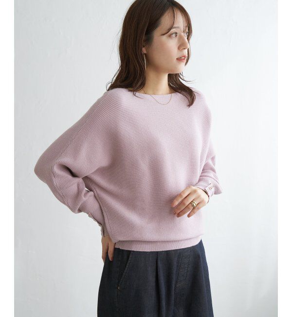 IKKA LOUNGE「横リブドルマンラメニットプルオーバー」|プルオーバー|