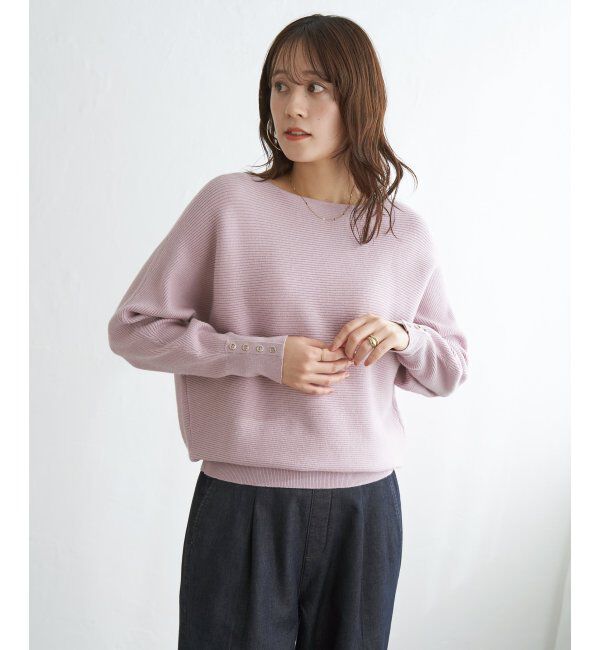 IKKA LOUNGE「横リブドルマンラメニットプルオーバー」|プルオーバー|