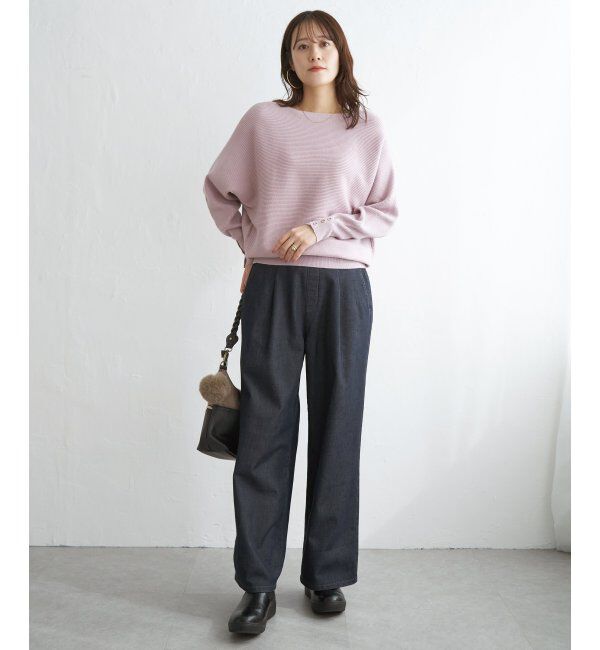IKKA LOUNGE「横リブドルマンラメニットプルオーバー」|プルオーバー|