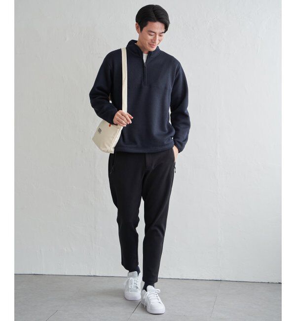 ikka「ツイルジャカード裏起毛ハーフジッププルオーバー」|パーカー|