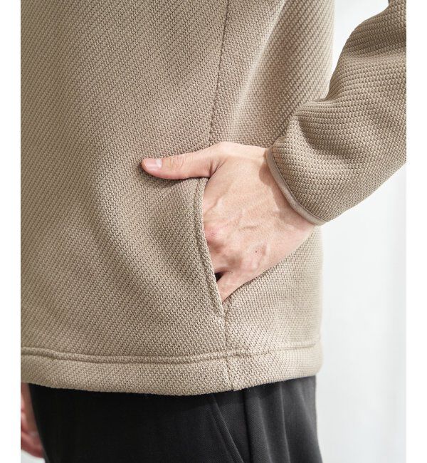 ikka「ツイルジャカード裏起毛ハーフジッププルオーバー」|パーカー|