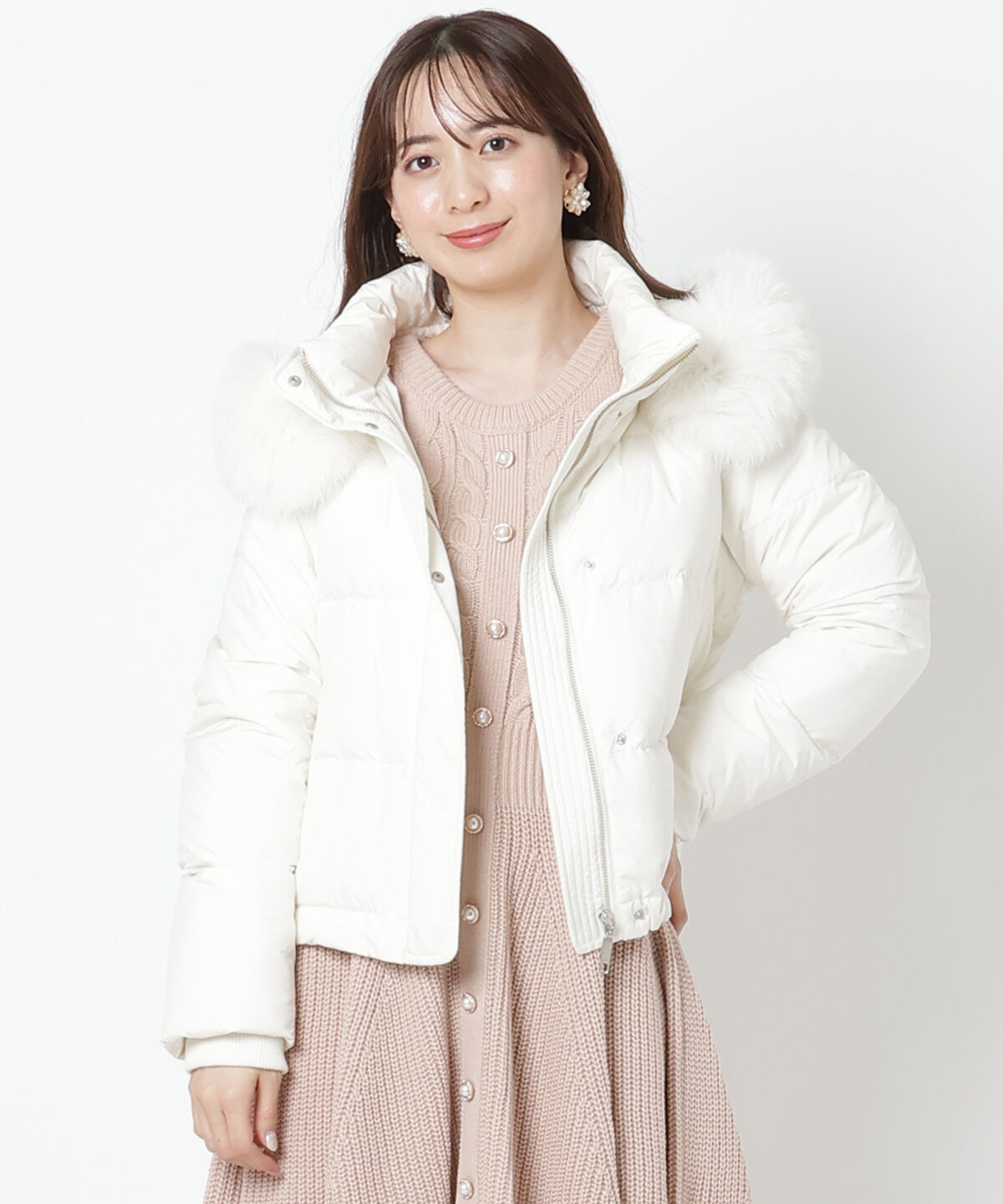 WILLSELECTION「ファー付きショートダウン」|ダウン|