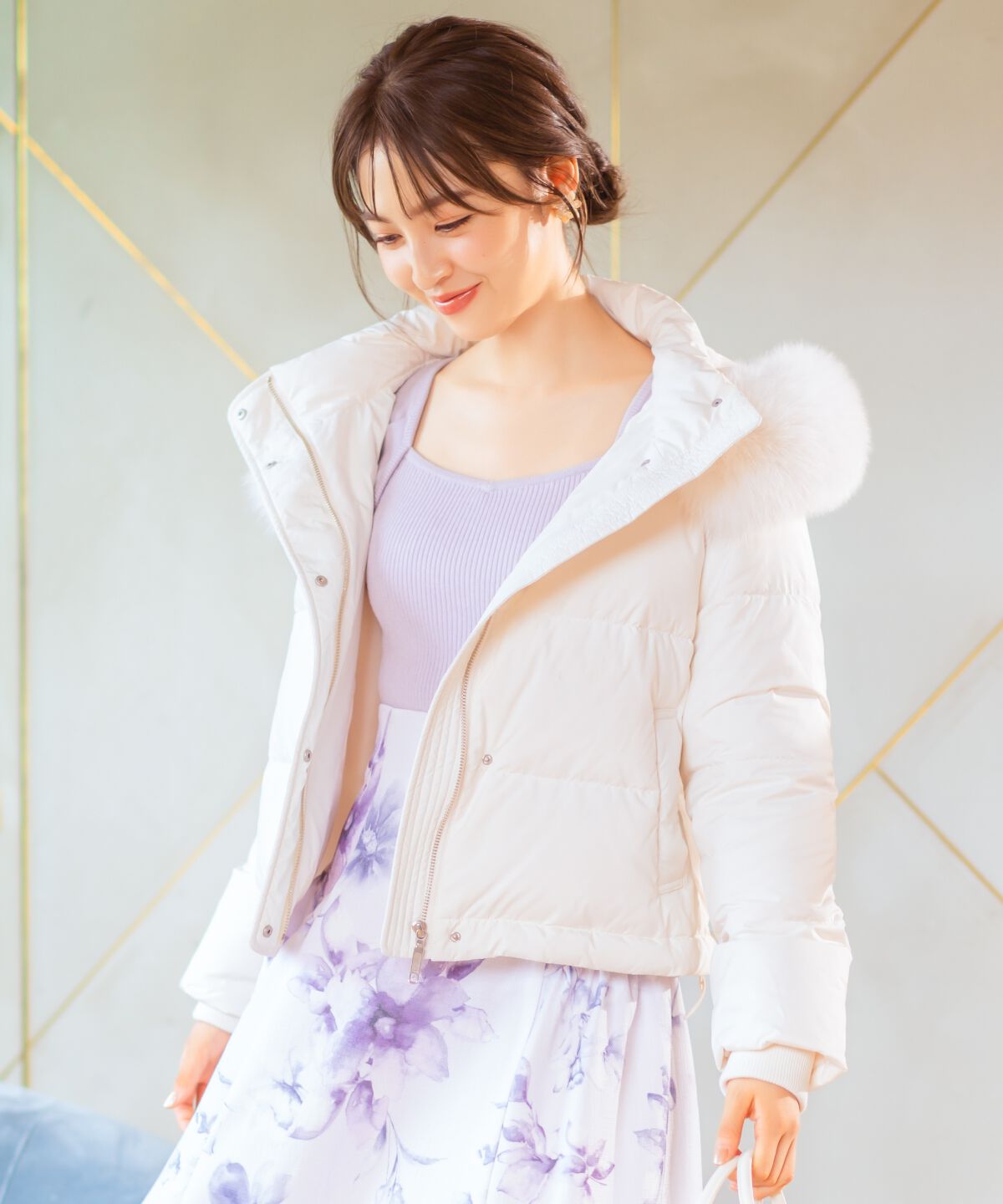 WILLSELECTION「ファー付きショートダウン」|ダウン|