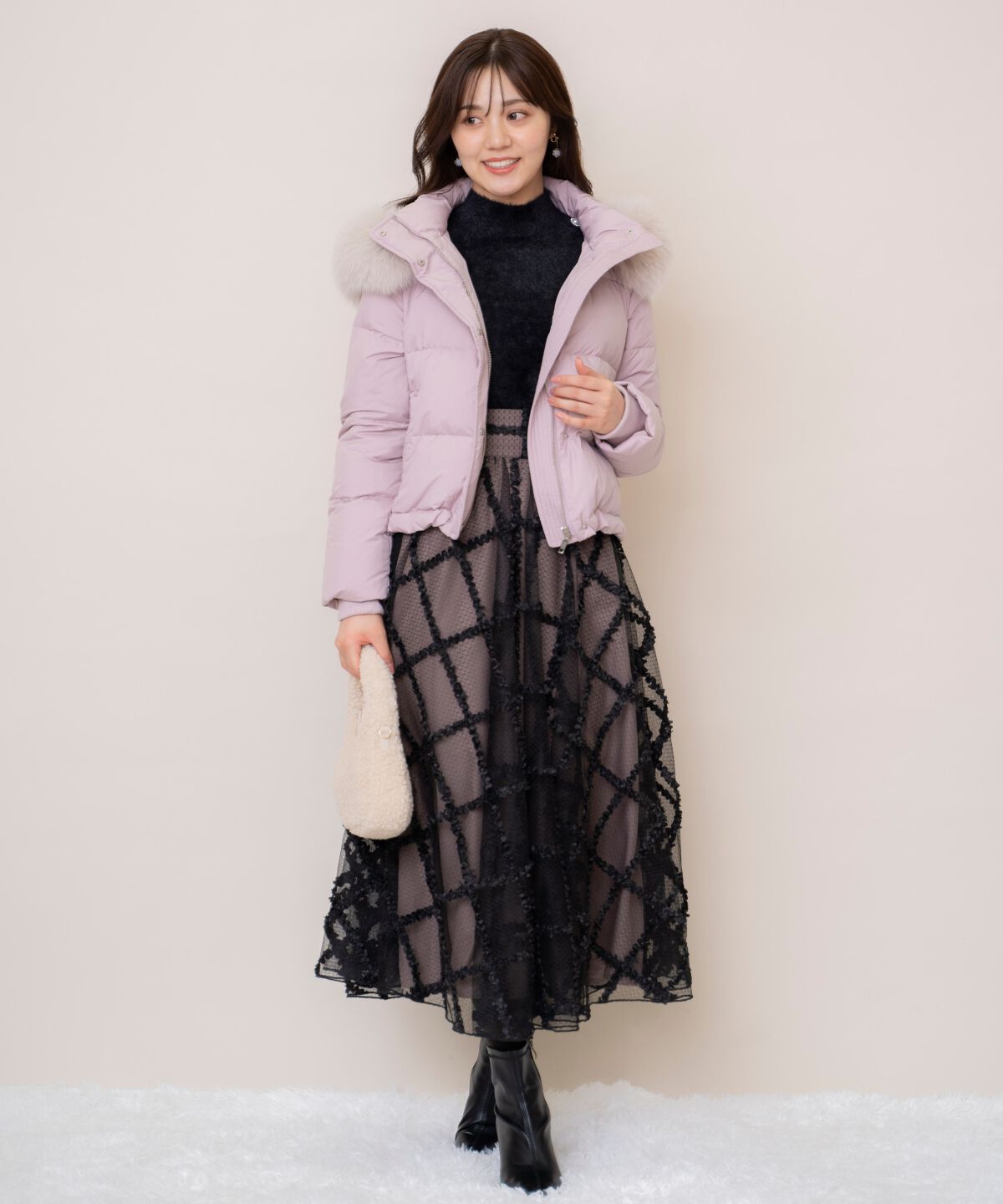 WILLSELECTION「ファー付きショートダウン」|ダウン|