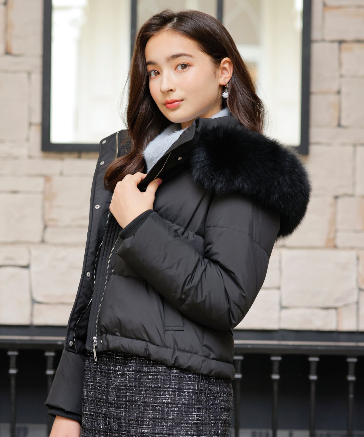 WILLSELECTION「ファー付きショートダウン」|ダウン|