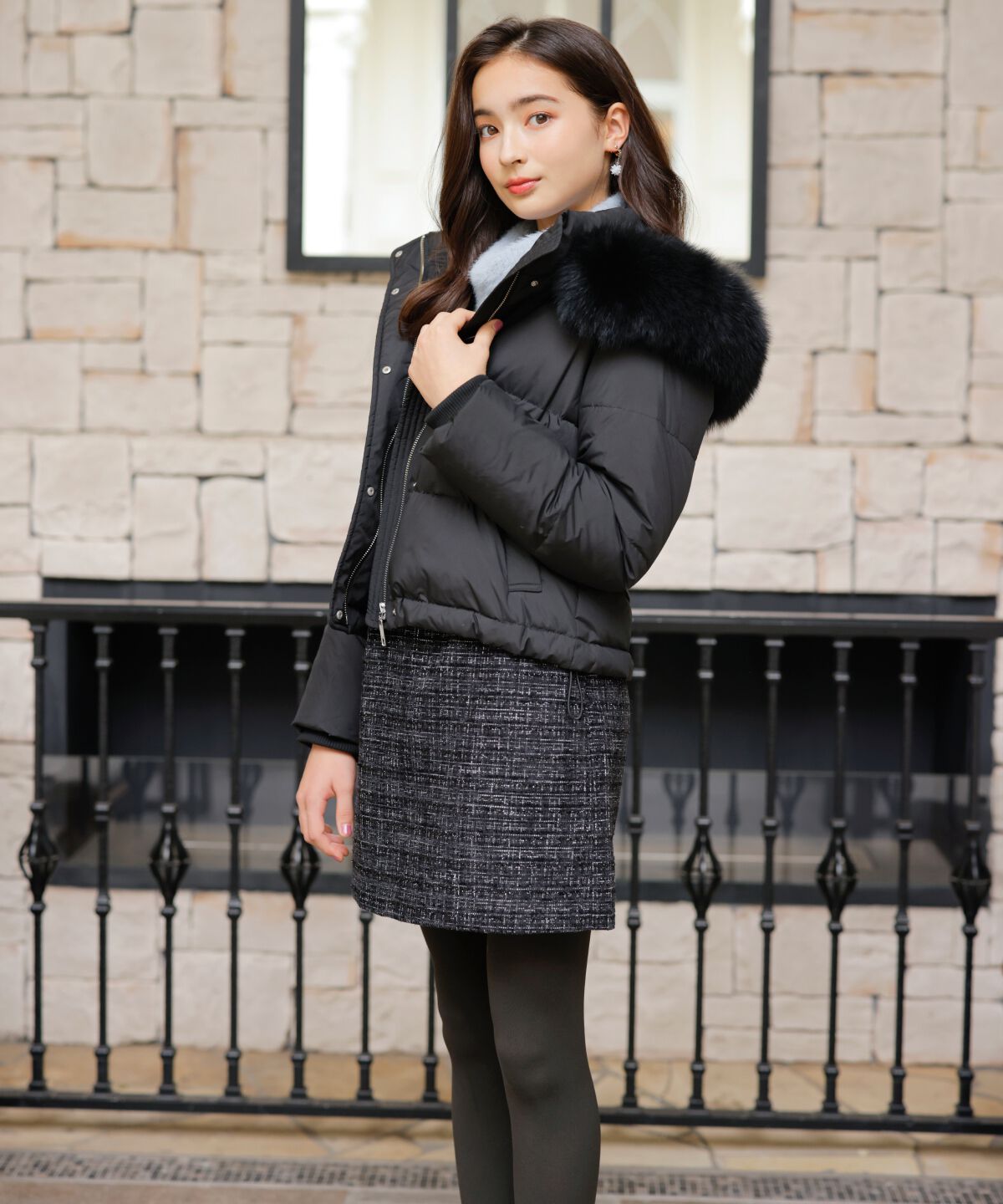 WILLSELECTION「ファー付きショートダウン」|ダウン|