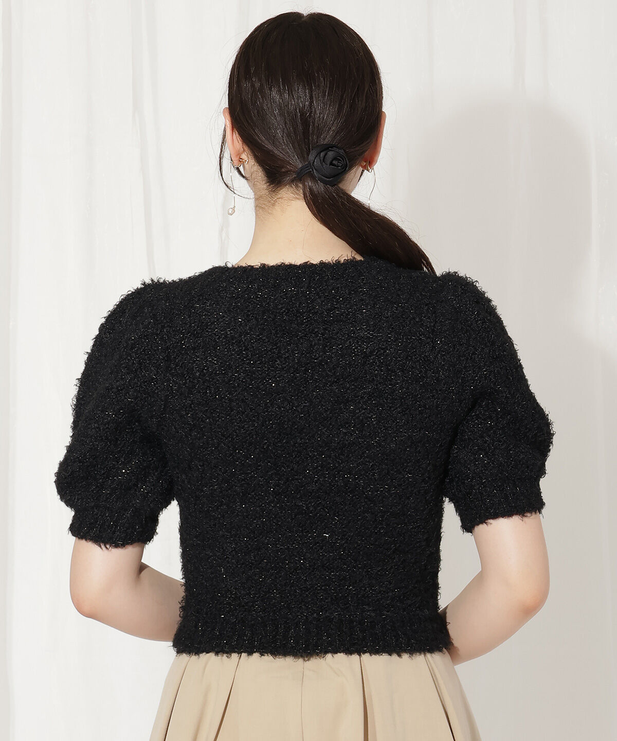 WILLSELECTION「リボンブローチ付きテディヤーンニット」|ニット・セーター|