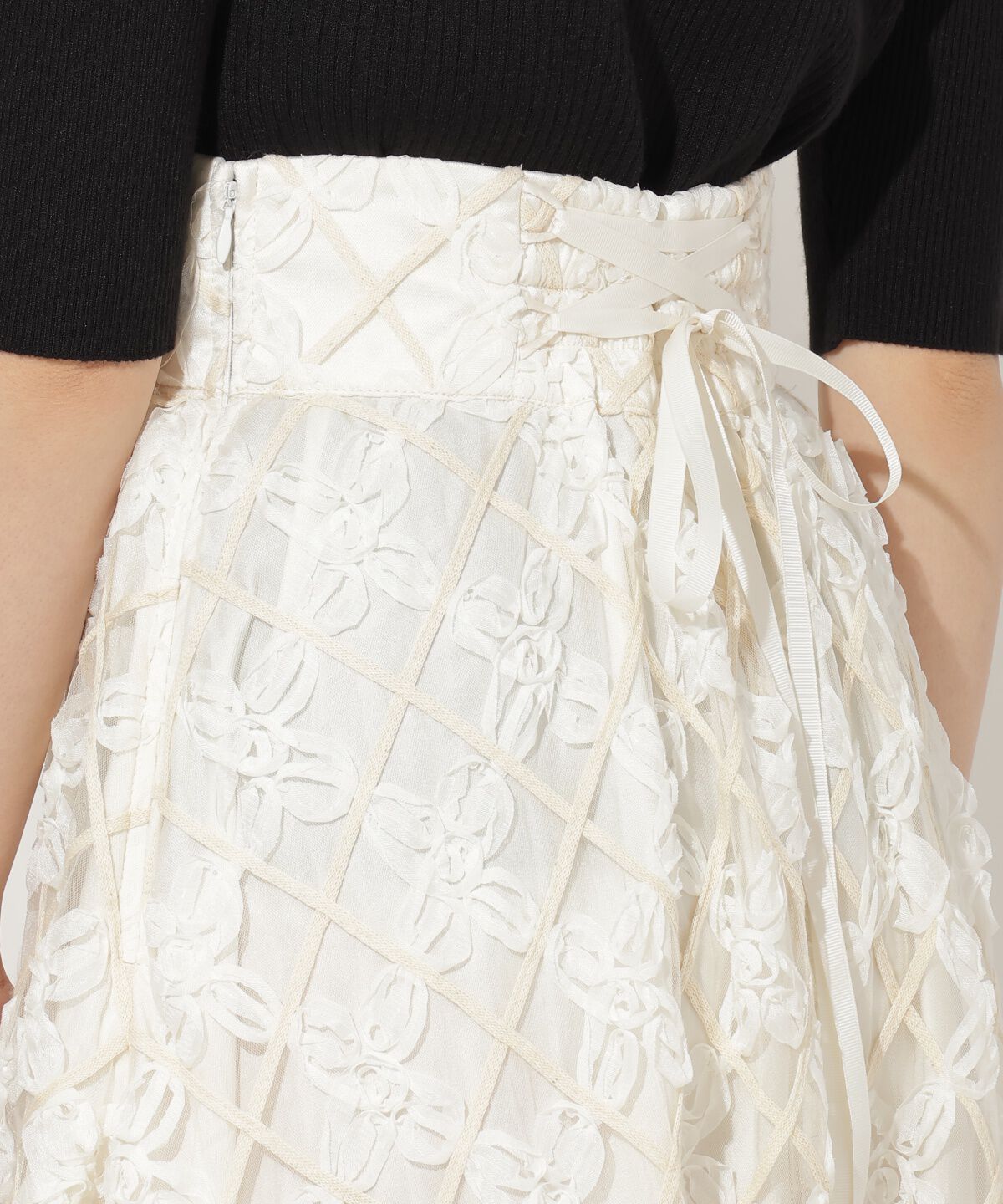 WILLSELECTION「3Dフラワーフレアスカート」|フレア|