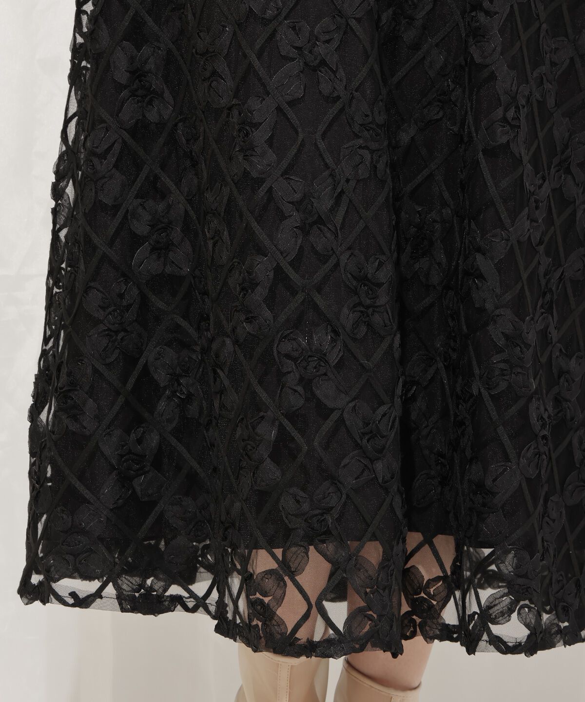 WILLSELECTION「3Dフラワーフレアスカート」|フレア|