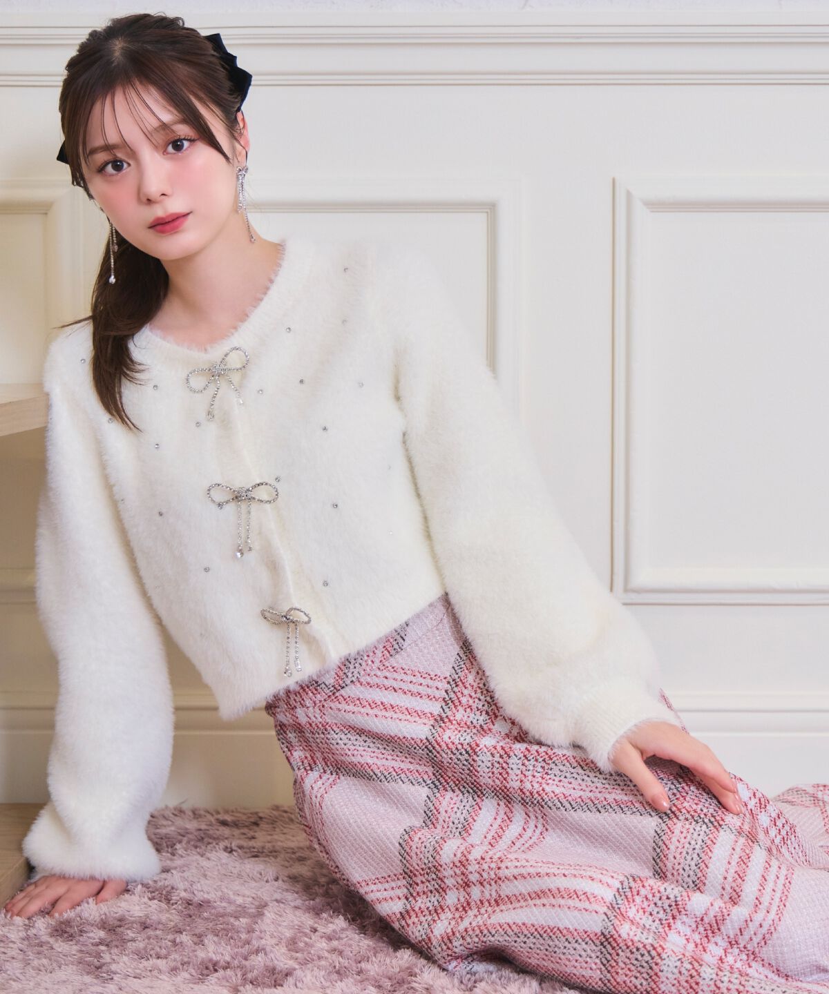 WILLSELECTION「リボンモチーフニットカーディガン」|カーディガン|