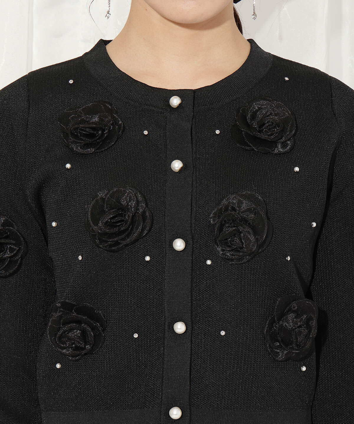 WILLSELECTION「フラワーモチーフニットカーディガン」|カーディガン|