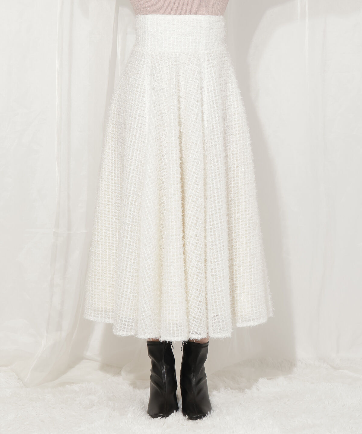 WILLSELECTION「フリンジチェックフレアスカート」|フレア|