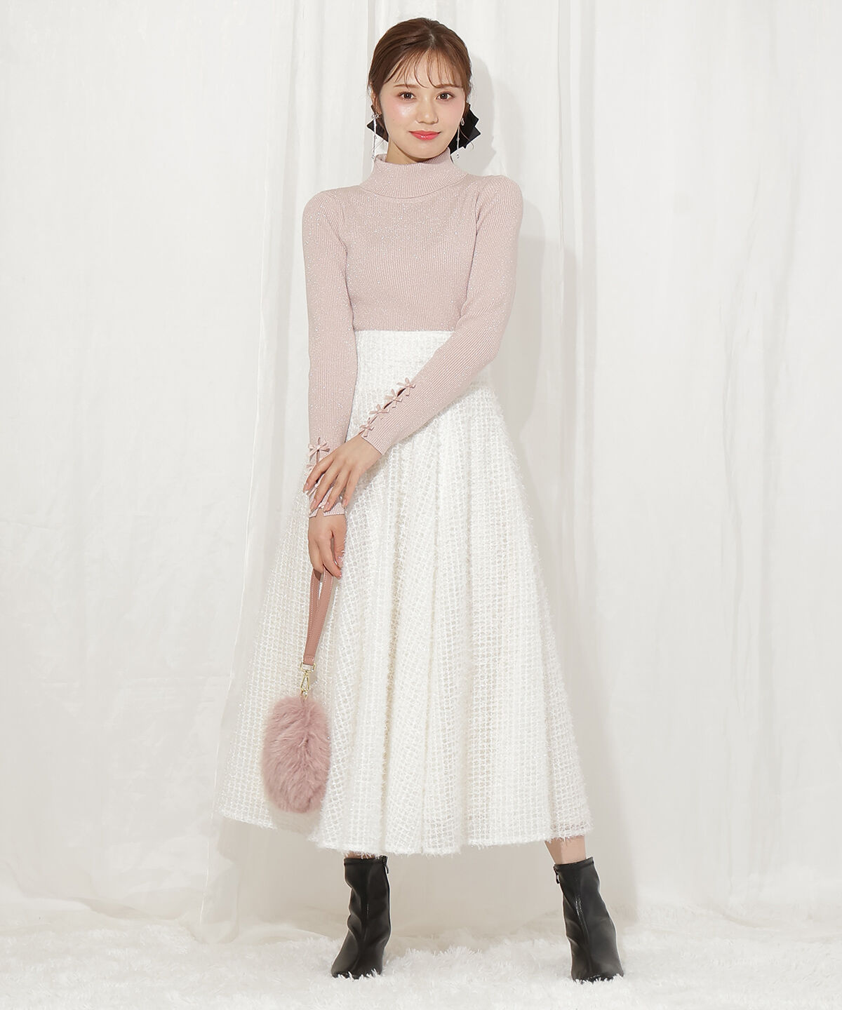 WILLSELECTION「フリンジチェックフレアスカート」|フレア|