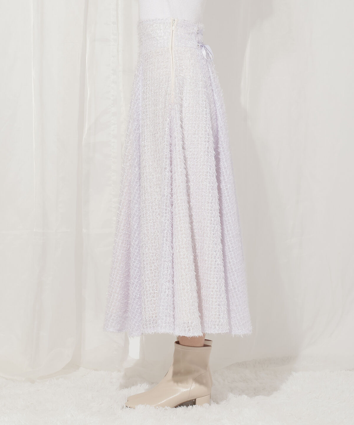 WILLSELECTION「フリンジチェックフレアスカート」|フレア|