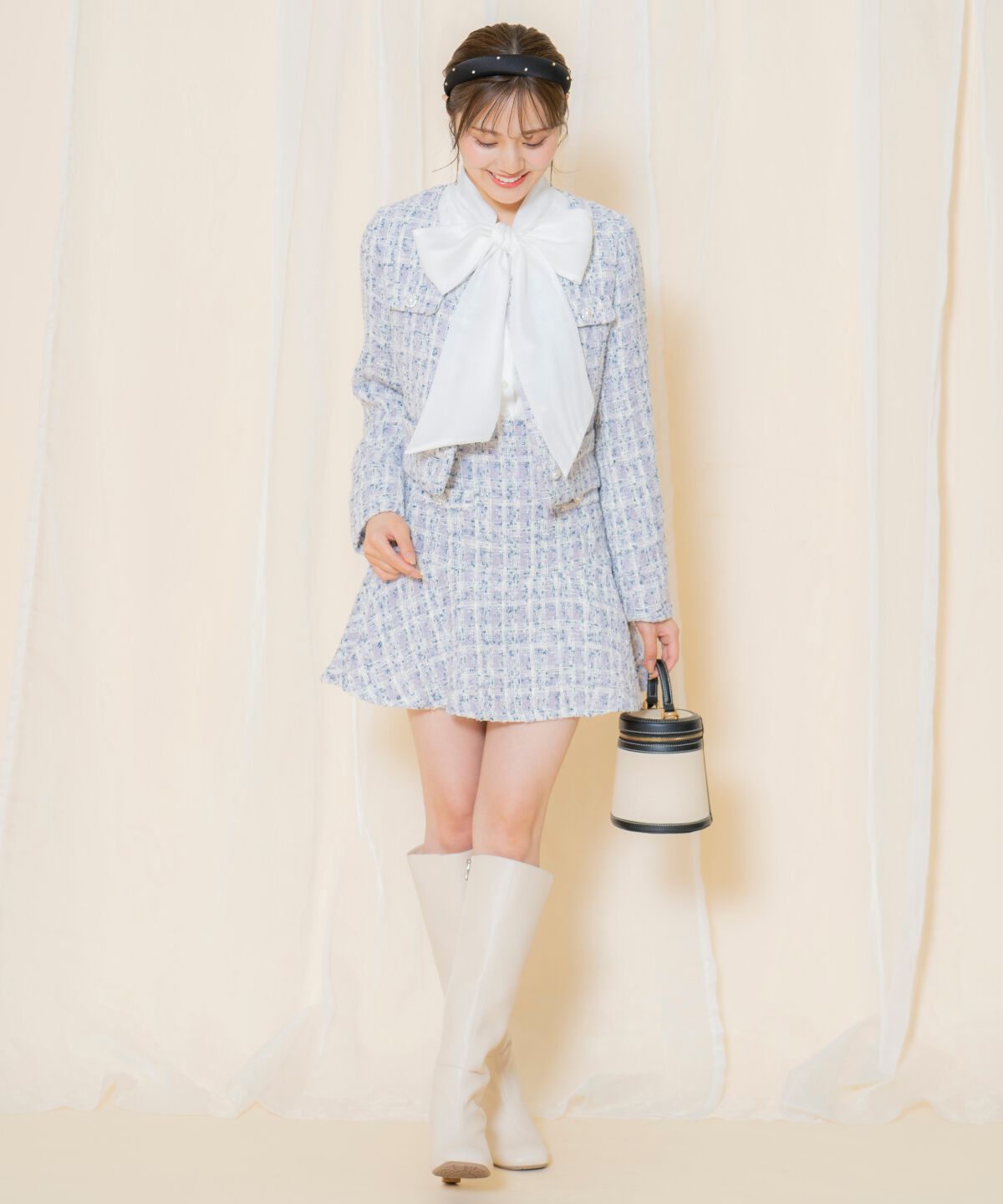 WILLSELECTION「MIXツイードフレアヘムスカート」|フレア|