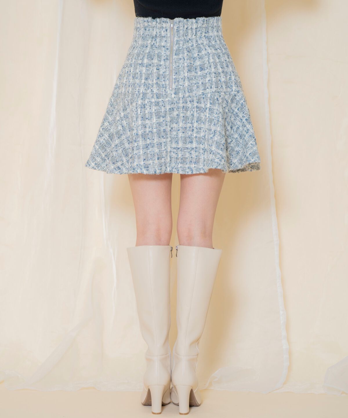 WILLSELECTION「MIXツイードフレアヘムスカート」|フレア|