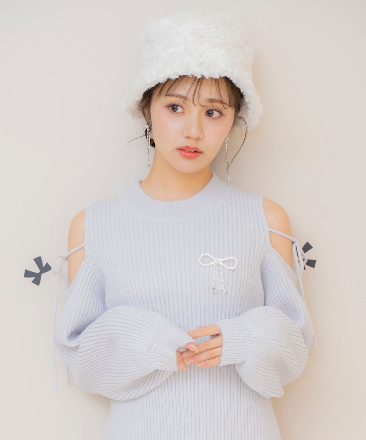 WILLSELECTION「オープンショルダーリブニットワンピース」|ワンピース|