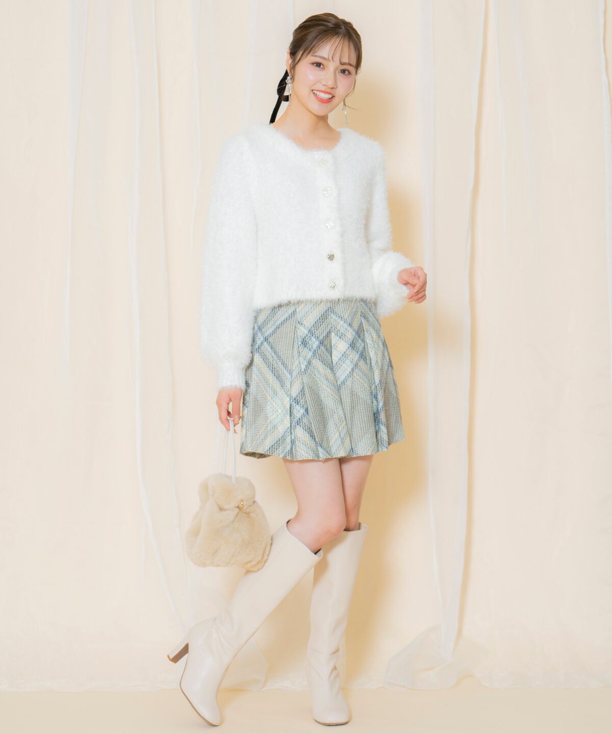 WILLSELECTION「シャギーラメカーディガン」|カーディガン|