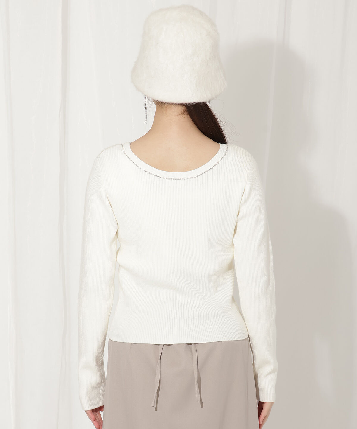 WILLSELECTION「リボンブローチ付き2WAYニットプルオーバー」|ニット・セーター|